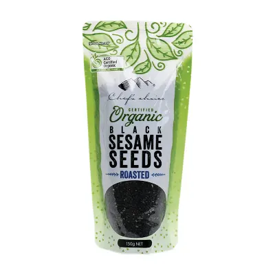 Certified Organic Black Sesame Seeds – Roasted