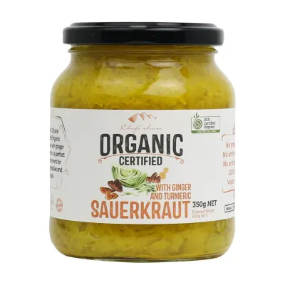 Certified Organic Sauerkraut with Ginger and Turmeric