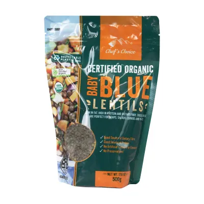 Certified Organic Baby Blue Lentils (Old French Style Green Lentils)