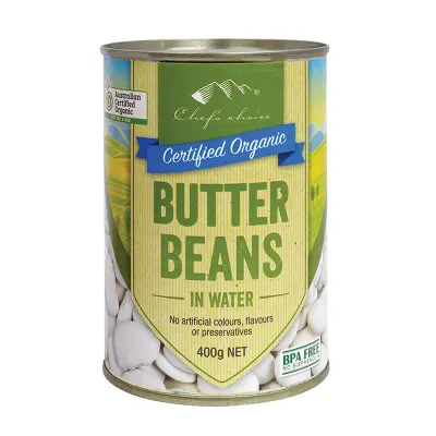 Certified Organic Butter Beans in Water