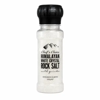 Himalayan White Crystal Rock Salt – Grinder