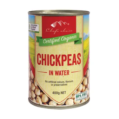 Certified Organic Chickpeas in Water