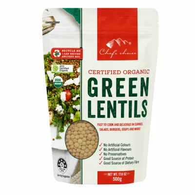 Certified Organic Green Lentils